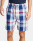 ფოტო #1 პროდუქტის Men's Cotton Plaid Pajama Shorts