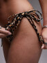 Фото #2 товара Topshop mix and match tie side bikini bottoms in leopard print