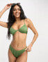 South Beach mix & match high leg bikini bottom in khaki crinkle grün, 42 - фото #2