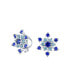 Фото #1 товара Christmas Holiday Party CZ Royal Ice Blue Aqua Cubic Zirconia Star Snowflake Stud Clip On Earrings No Piercing