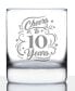Фото #1 товара Cheers to 10 Years 10th Anniversary Gifts Whiskey Rocks Glass, 10 oz