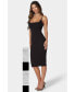 ფოტო #4 პროდუქტის Women's Square Neck Embellished Midi Dress