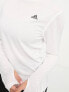 adidas Running Run Icons long sleeve top in white