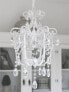 Grafelstein Small Crystal Chandelier for Living Room and Bedroom - Pearl Ceiling Light for Vintage Dining Room Ambience - With Adjustable Chain