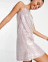 Фото #3 товара & Other Stories a line mini cami dress in pink sequin