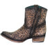 Corral Boots Cheetah Round Toe Cowboy Booties Womens Brown Casual Boots C3627