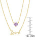 Macy's amethyst Heart & Love Layered Necklace (3/8 ct. t.w.) in 14k Gold-Plated Sterling Silver, 13-1/2" + 2" extender