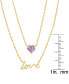 ფოტო #3 პროდუქტის Amethyst Heart & Love Layered Necklace (3/8 ct. t.w.) in 14k Gold-Plated Sterling Silver, 13-1/2" + 2" extender