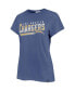ფოტო #3 პროდუქტის Women's Powder Blue Distressed Los Angeles Chargers Pep Up Frankie T-shirt