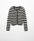 ფოტო #2 პროდუქტის Women's Jewel Buttons Striped Cardigan