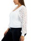 ფოტო #3 პროდუქტის Plus Size Lace-Sleeve Open-Front Shrug