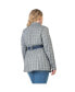 ფოტო #2 პროდუქტის Women's Plus Size Plaid Wrap Blazer with Tencel Trim