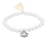 White agate beaded bracelet with lotus flower and tassel