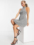 Фото #2 товара ASOS DESIGN halter mini sculpted dress in khaki boucle