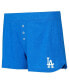 ფოტო #2 პროდუქტის Women's Royal Los Angeles Dodgers Meter Knit Long Sleeve T-shirt and Shorts Set