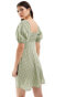 Фото #4 товара Wednesday's Girl striped linen mini dress in sage green