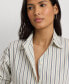 ფოტო #3 პროდუქტის Women's Cotton Striped Shirt, Regular & Petite