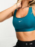 Nike Training Swoosh Dri-Fit light support bra in teal