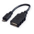 Кабель USB 2.0 - USB Type A F - Micro USB B M - OTG 0.15 м - 0.15 м - Micro-USB B - USB A - USB 2.0 - Male/Female - черный - ROLINE - Компьютерный аксессуар - Кабель USB 2.0 - USB Type A F - Micro USB B M - OTG 0.15 м - черный - фото #1