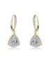 Фото #2 товара Sterling Silver Round and Triangle Cubic Zirconia Drop Earrings