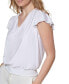 ფოტო #4 პროდუქტის Women's Ruffled-Sleeve Smocked Waist Blouse