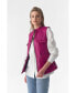 Women's Stitch Drawstring Sleeveless Jacket, Waistcoat, Fuchsia