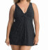 Фото #1 товара Miraclesuit Womens Plus Size Pin Point Marais Swim Dress Black/White, 22W