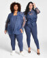 ფოტო #4 პროდუქტის Trendy Plus Size Organza Oversized Shirt, Created for Macy's