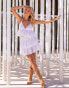 Фото #1 товара South Beach x Misha Grimes broderie frill cami beach top co-ord in white