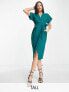 Фото #1 товара Closet London Tall kimono wrap dress in emerald