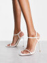 Simmi London Nolan heeled barely there sandals in white patent