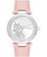 ფოტო #1 პროდუქტის Women's Signature Floral Pink Leather Strap Watch 34mm
