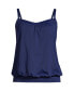 Фото #1 товара Petite Blouson Tummy Hiding Tankini Swimsuit Top Adjustable Straps