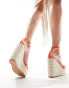 Public Desire Naya wedge espadrille with anklet charms in orange