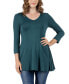 Фото #1 товара Women's Three Quarter Sleeve V-neck Tunic Top