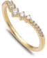 ფოტო #2 პროდუქტის Cubic Zirconia V Band in 18k Gold-Plated Sterling Silver, Created for Macy's