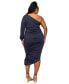 Фото #2 товара Plus Size Gaia Asymmetrical Bodycon Dress
