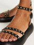 Фото #3 товара Stradivarius strappy cross over flatform sandal in black