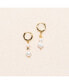 ფოტო #3 პროდუქტის 18K Gold Plated Freshwater Pearls with Stars Huggie Hoops - Twinkie Earrings For Women
