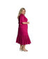 Фото #3 товара Plus Size Flutter Sleeve Smocked Cleo Midi Dress