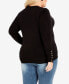 Фото #5 товара Plus Size Lara Button Crew Neck Sweater