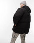 Фото #4 товара Topshop Curve mid length tie waist puffer jacket black