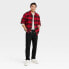 Фото #2 товара Men's Heavyweight Long Sleeve Flannel Button-Down Shirt - Goodfellow & Co Red L