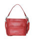 ფოტო #1 პროდუქტის Ladies Large Leather Multi Zip Pocket Hobo Shoulder Bag