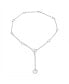 Фото #2 товара Simple Chain Long Linear Open Hearts Dangle Lariat Pendant Y Necklace Lightweight For Women Sterling Silver