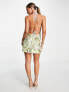 ASOS DESIGN halter embellished mini dress with swirl design