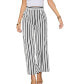 ფოტო #1 პროდუქტის Women's Black & White Striped Wide Leg Pants