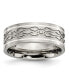 Фото #1 товара Titanium Sterling Silver Inlay Celtic Knot Flat Band Ring