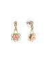 Gold-Tone Porcelain Rose Drop Earrings