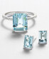 ფოტო #2 პროდუქტის EFFY® Aquamarine Stud Earrings (1-9/10 ct. t.w.) in 14k White Gold